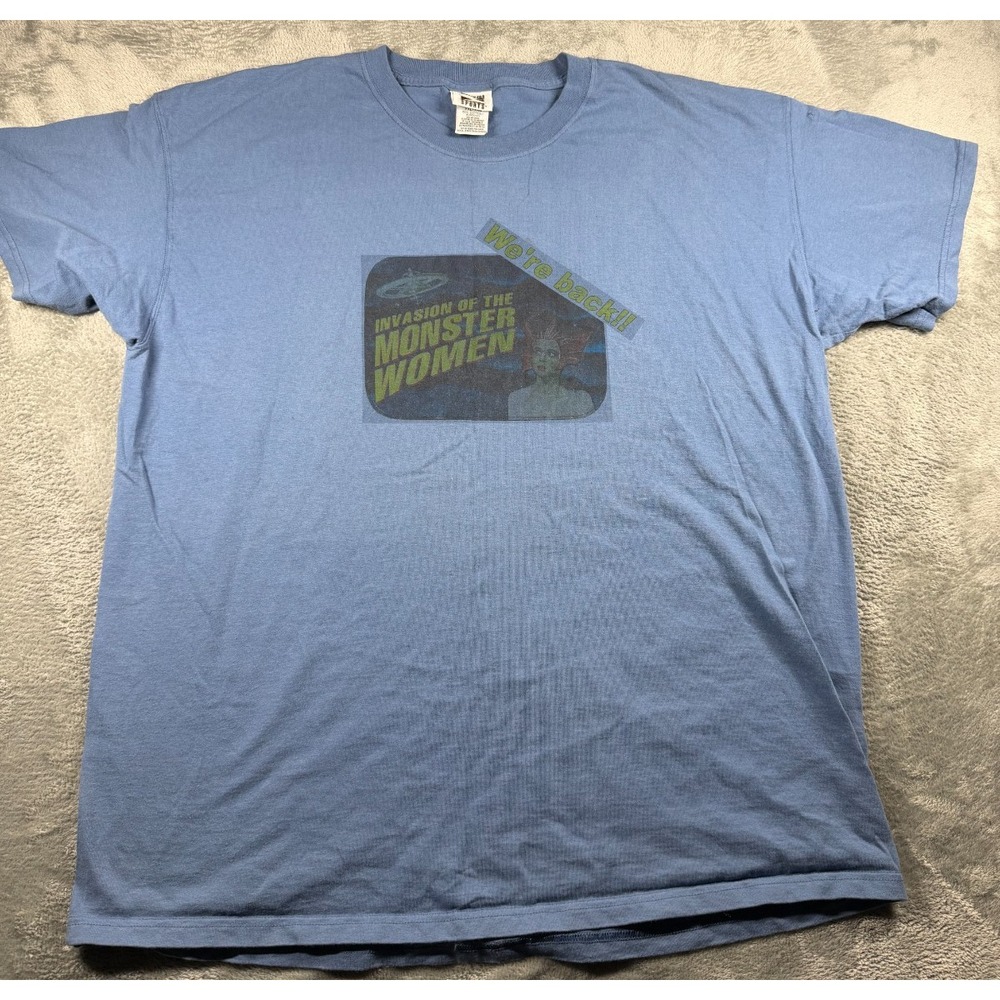 Simply For Sports Monster Women T Shirt Mens XXL Sci Fi Horror Graphic Blue
